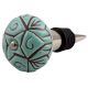 Sea Green Etched Ceramic Wine Stopper (Pack Of One Piece)